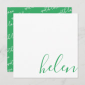 Schrift Name Mitteilungskarte (Vorne/Hinten)