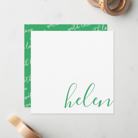 Schrift Name Mitteilungskarte (Vorderseite/Rückseite Beispiel)