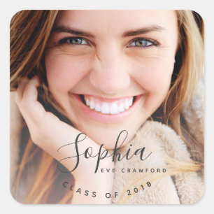 Schrift Name Quadratischer Aufkleber