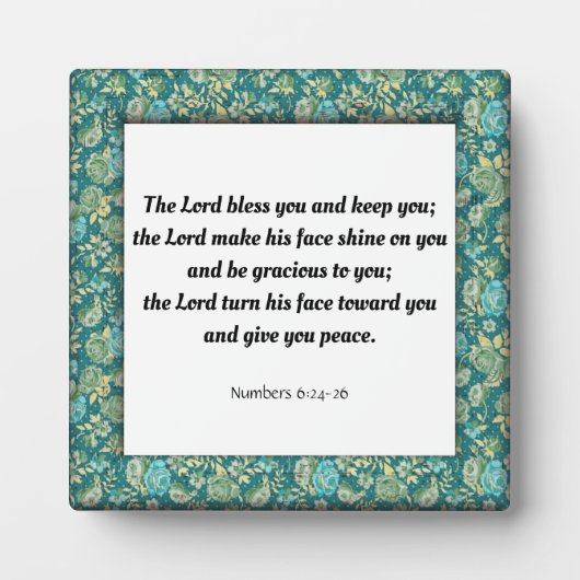 Schrift, Nummern 6:24-26 Fotoplatte (Vorderseite)