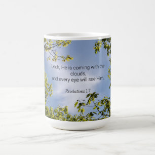 Schrift, Offenbarungen 1:7, Kaffeetasse
