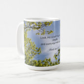 Schrift, Offenbarungen 1:7, Kaffeetasse (Vorderseite Links)