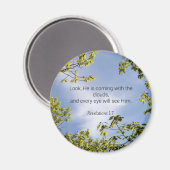 Schrift, Offenbarungen 1:7, Magnet (Vorderseite/Rückseite)