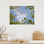 Schrift, Offenbarungen 1:7, Poster (Küche)