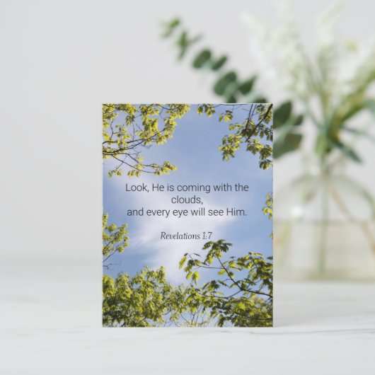 Schrift, Offenbarungen 1:7, Postkarte (Stehend Vorderseite)