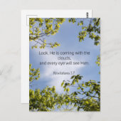 Schrift, Offenbarungen 1:7, Postkarte (Vorne/Hinten)