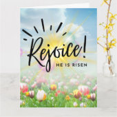 Schrift-Oster-Grußkarte  Karte (Gelbe Blume)