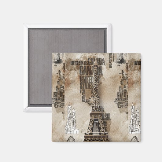 Schrift Paris Magnet (Vorderseite/Rückseite)