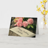 Schrift Personalisierter Geburtstagssegen, Karte (Gelbe Blume)