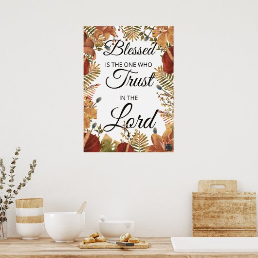 Schrift Poster Jeremiah 17:7 (Küche)