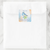 Schrift Psalm 118:8 I Take Refuge Trust Bluebird Quadratischer Aufkleber (Tasche)