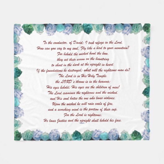 Schrift, Psalm 11, Bibelverse, Fleecedecke (Vorderseite (Horizontal))