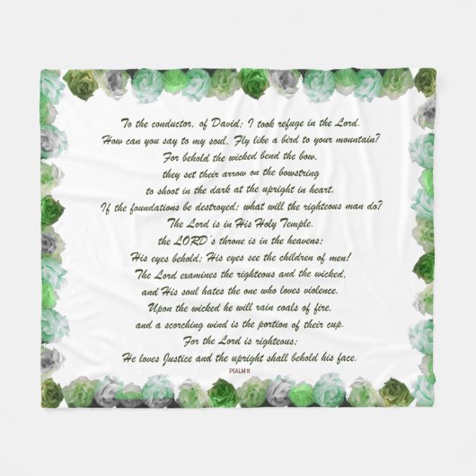 Schrift, Psalm 11, Bibelverse, Fleecedecke (Vorderseite (Horizontal))
