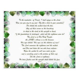 Schrift, Psalm 11, Bibelverse, Fotodruck