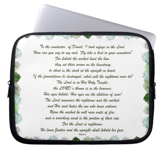 Schrift, Psalm 11, Bibelverse, Laptopschutzhülle (Vorderseite)
