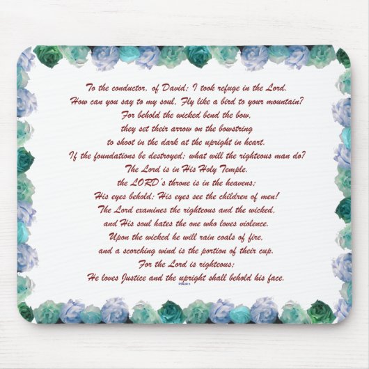 Schrift, Psalm 11, Bibelverse, Mousepad (Vorne)