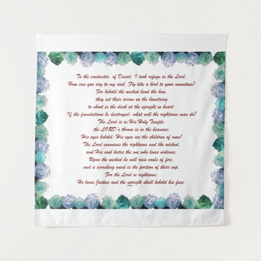 Schrift, Psalm 11, Bibelverse, Wandteppich (Vorderseite)