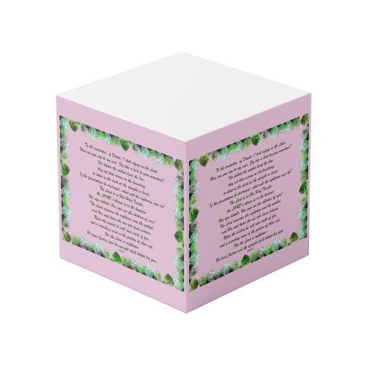 Schrift, Psalm 11, Bibelverse, Würfel (Vorderseite Schrägansicht)