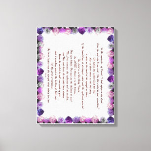 Schrift, Psalm 11, Violette Rosen Leinwanddruck