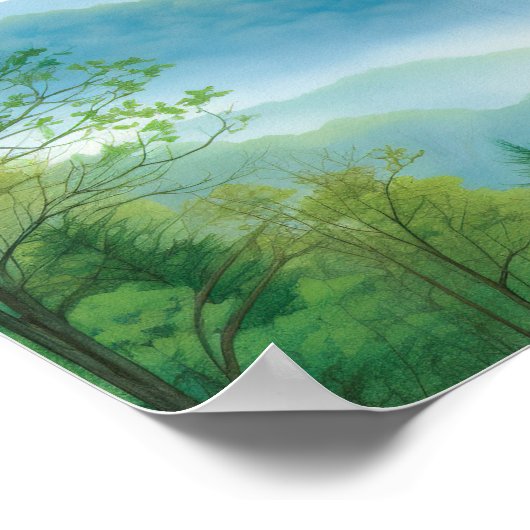 Schrift Psalm 121 Ich hebe die Augen zu den Bergen Poster (Ecke)