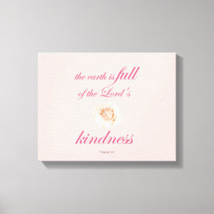 Schrift, Psalm 33, Full Kindness White Rose Leinwanddruck