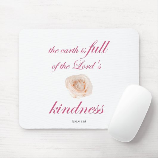 Schrift, Psalm 33, Full Kindness White Rose Mousepad (Mit Mouse)