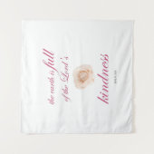 Schrift, Psalm 33, Full Kindness White Rose Wandteppich (Vorderseite)