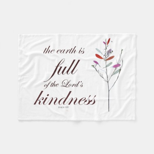 Schrift, Psalm 33, Kindness, Fleecedecke (Vorderseite (Horizontal))