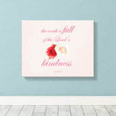 Schrift, Psalm 33, Kindness White und Rote Rose Leinwanddruck (Insitu (Holzboden))
