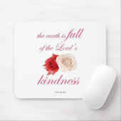 Schrift, Psalm 33, Kindness White und Rote Rose Mousepad (Mit Mouse)
