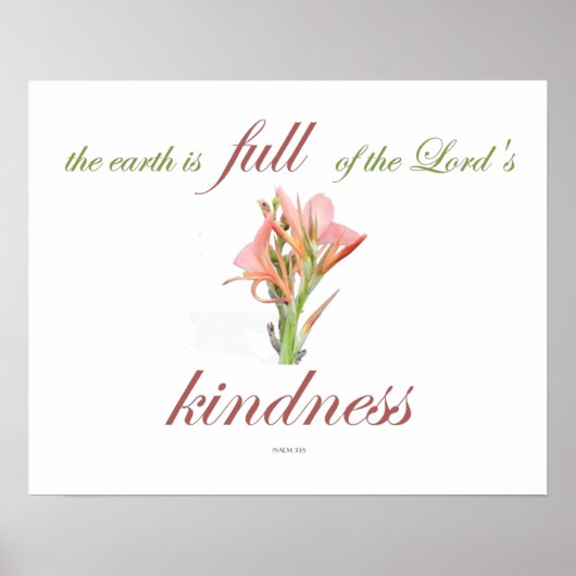 Schrift, Psalm 33, Lord's Kindness, Lily Poster (Vorne)
