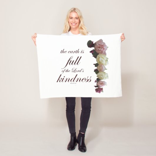 Schrift, Psalm 33, Rosen weiß und rosa Fleecedecke (Beispiel)