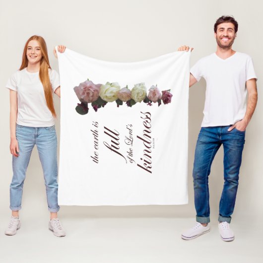 Schrift, Psalm 33, Rosen weiß und rosa Fleecedecke (Beispiel)