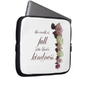 Schrift, Psalm 33, Rosen weiß und rosa Laptopschutzhülle (Vorne Rechts)