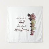 Schrift, Psalm 33, Rosen weiß und rosa Wandteppich (Vorderseite)