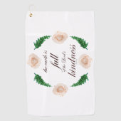 Schrift, Psalm 33, Weiße Rosen und grüne Zweige Golfhandtuch (Vorderseite)