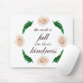 Schrift, Psalm 33, Weiße Rosen und grüne Zweige Mousepad (Mit Mouse)