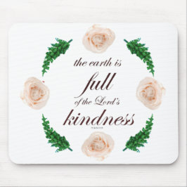 Schrift, Psalm 33, Weiße Rosen und grüne Zweige Mousepad