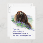 Schrift Psalm 61:2 Ermutigend Wasserfarben Tier Postkarte (Vorne/Hinten)