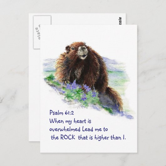 Schrift Psalm 61:2 Ermutigend Wasserfarben Tier Postkarte (Vorne/Hinten)
