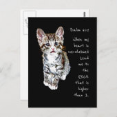 Schrift Psalm 61:2 Ermutigende Wasserfarbkatze Postkarte (Vorne/Hinten)