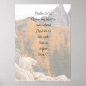 Schrift Psalm 61:2 Fels Höher als ich bin Poster (Vorne)