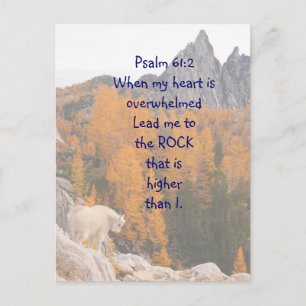 Schrift Psalm 61:2 Fels Höher als ich bin Postkarte