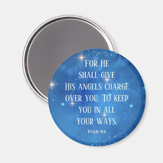 Schrift Psalm 91:11 Engel über deinem Magnet aufpa (Vorderseite/Rückseite)