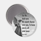 Schrift Psalm 91:11 Engel überwachen Magnet (Vorderseite/Rückseite)
