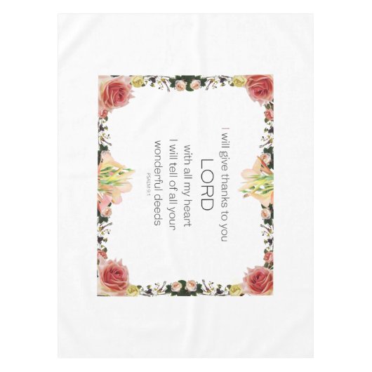 Schrift Psalm 9, Florin Tischdecke (Vorderseite)