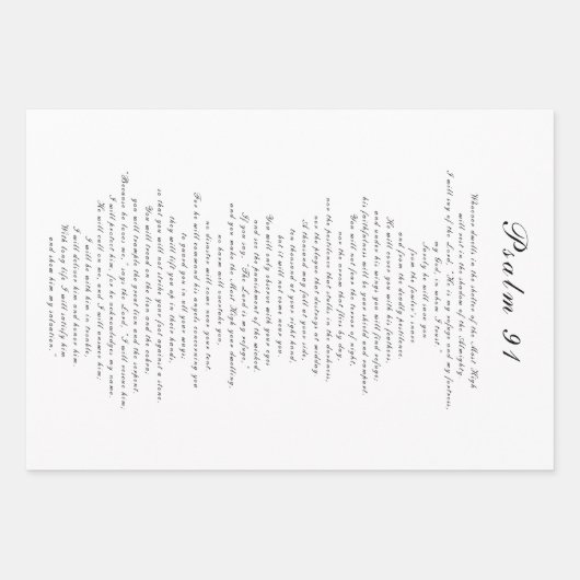 Schrift Psalms Schwarz und Weiß Trendy Chic Geschenkpapier Set (Vorderseite 3)