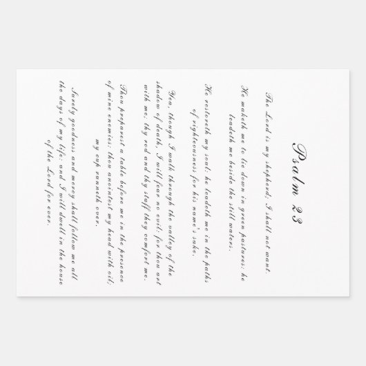 Schrift Psalms Schwarz und Weiß Trendy Chic Geschenkpapier Set (Vorderseite 2)