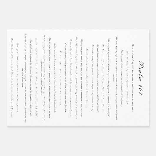 Schrift Psalms Schwarz und Weiß Trendy Chic Geschenkpapier Set (Vorderseite)