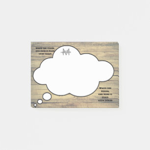 Schrift Rustikale Sprechblase Monogramm Post-it Klebezettel